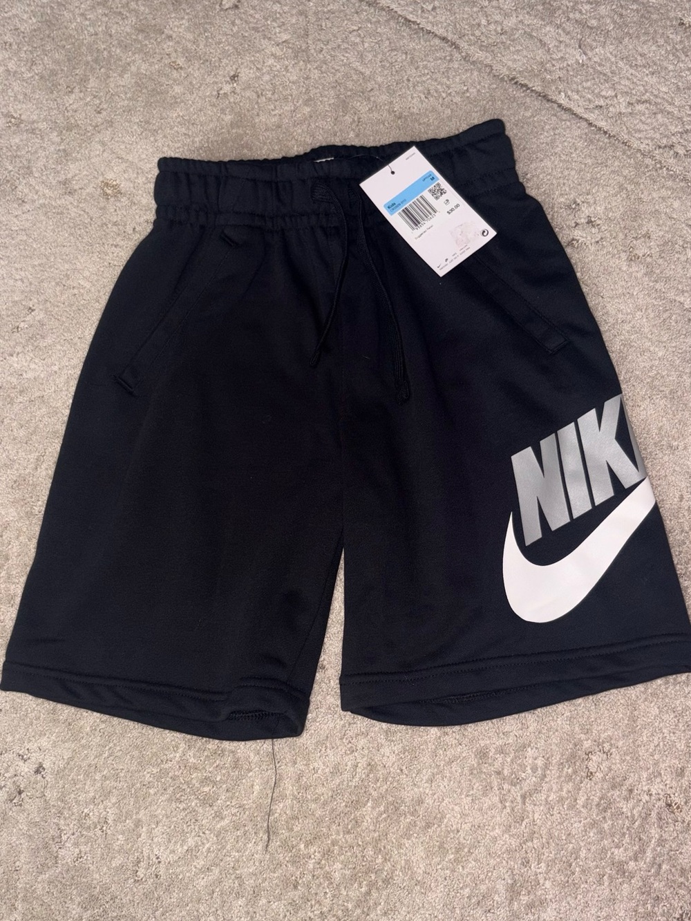 Nike Black Shorts with White Logo Boys' Athletic